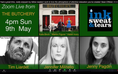 Zoom Live From the Butchery Reading with Tim Liardet, Jennifer Militello and  Jenny Pagdin