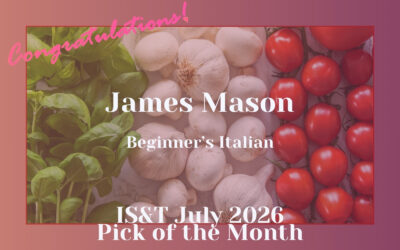‘Beginner’s Italian’ by James Mason is the IS&T Pick of the Month for July 2026!!!!